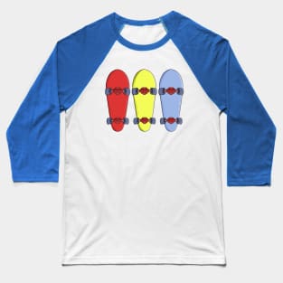 Colorful Skateboards Baseball T-Shirt